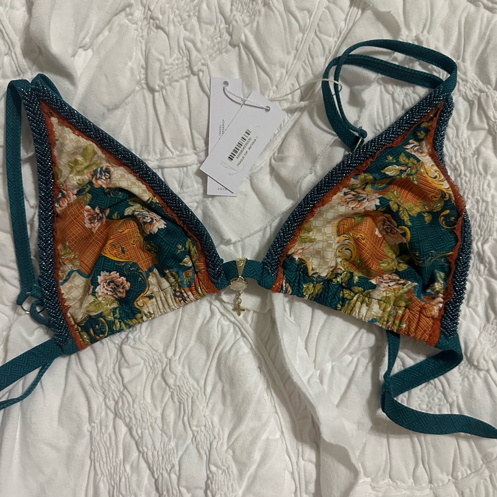 Floral Triangle Bikini Top